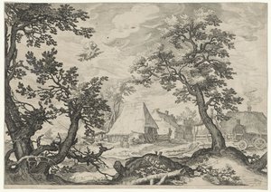 Paisaje con el secuestro de Ganímedes de Jan Saenredam