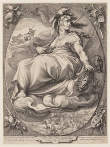 Palas Atenea, de Tres diosas sentadas en las nubes