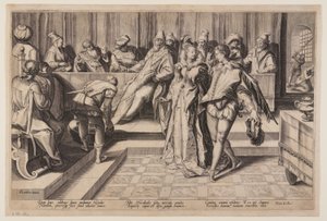 Salomé bailando ante Herodes de Jan Saenredam