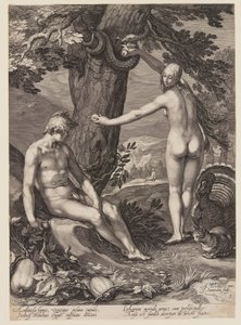 La tentación del hombre, de Historia de los primeros padres del hombre de Jan Saenredam