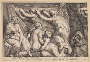 El castigo de Niobe (Lámina 1) de Jan Saenredam