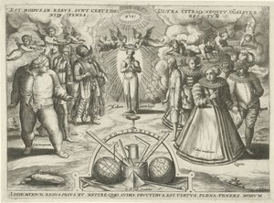 Templanza con los pecados personificados Est modus.in.rebus. sol certi.de: (...) (título sobre el objeto) de Jan Snellinck (I) (attributed to)