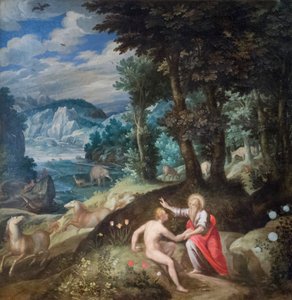 Creación de Adán, c.1586-89 (óleo sobre lienzo) de Jan Soens