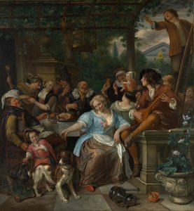 Compañía alegre en una terraza, ca. 1670 de Jan Havickszoon Steen