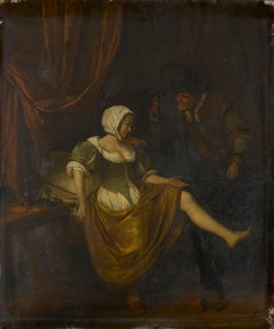 Escena en un burdel con un anciano dando dinero a una chica de Jan Steen