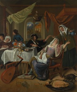 El Hogar Disoluto, ca. 1663-64 de Jan Havickszoon Steen