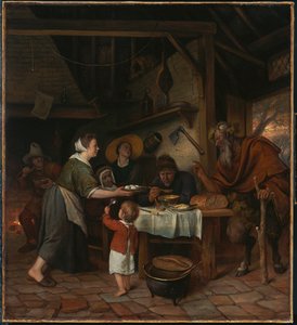 El sátiro y la familia campesina de Jan Steen
