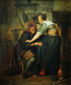 Taberna con huésped y camarera de Jan Steen