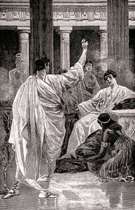 Vinicius frente a Petrone, c.1900-20 (ilustración) de Jan Styka