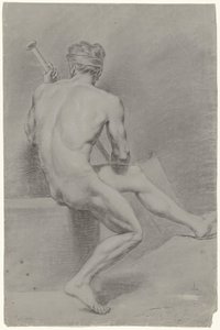 Desnudo masculino sentado, girado a la izquierda de Jan Tersteeg (possibly)