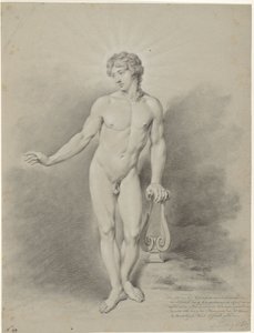Desnudo masculino de pie con lira, como Apolo