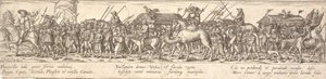 Tropa de soldados con carro de equipaje y la Muerte a caballo de Jan Theodor de Bry