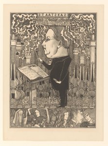 Director de orquesta tras los violines y las chimeneas humeantes
De Staatskas / De Haardsteden (título original) de Jan Toorop