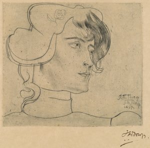 Cabeza de una mujer (Marguérite Adolphine Helfrich) de Jan Toorop