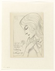 Joven en meditación abrazando una cruz de Jan Toorop