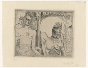 Mujer mayor rodeada de mujeres jóvenes
Juventud y vejez de las mujeres (título original) de Jan Toorop