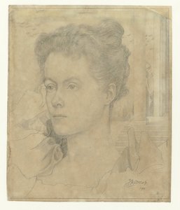 Retrato de la esposa de Jan Toorop, Annie Hall, o de su hermana Janet Hall de Jan Toorop