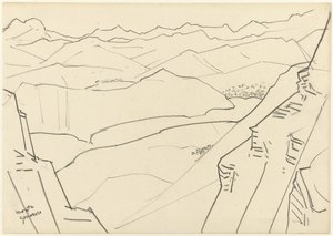 Boceto de un paisaje de montaña Monte Generoso de Jan Toorop
