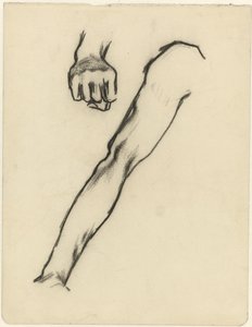 Hoja de estudio con brazo y mano de Jan Toorop