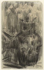 Jarrón con flores en un interior de Jan Toorop
