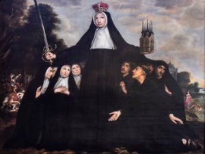 Jan Verhoeven (en activo 1642-1676 ) Santa Begga como patrona de las beguinas y mendigos Iglesia del Beguinaje Malinas 19-08-2023 de Jan Verhoeven