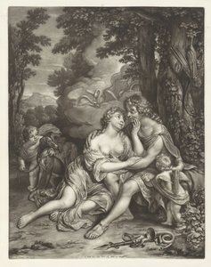 Venus evita que Adonis cace de Jan Verkolje (I)