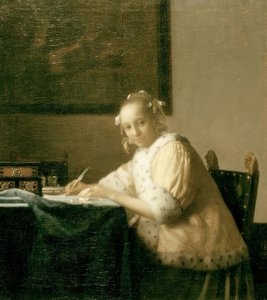 Escritora de cartas en amarillo de Jan Vermeer van Delft