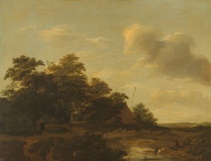 Paisaje con una granja de Jan Vermeer van Haarlem (I)