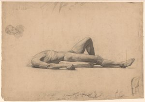 Desnudo masculino recostado, sin cabeza