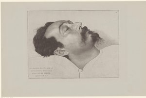 Nicolaas de Roever en su lecho de muerte
Ita mensis martii die XII anno domini MDCCCXCIII Nicolaus de Roever quievit R.I.P. (título en el objeto)