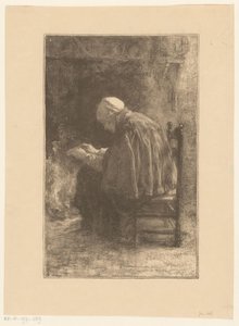 Anciana junto a la chimenea de Jan Veth