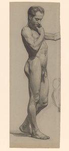 Hombre desnudo de pie, mirando a la derecha de Jan Veth