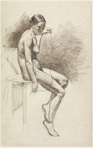 Estudio de desnudo femenino sentado de Jan Veth