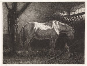 Caballo en establo de Johannes Martinus Vrolijk