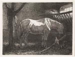 Caballo en el establo de Johannes Martinus Vrolijk
