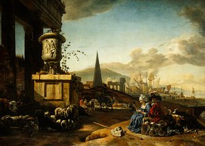 Puerto marítimo italiano de Jan Baptist Weenix