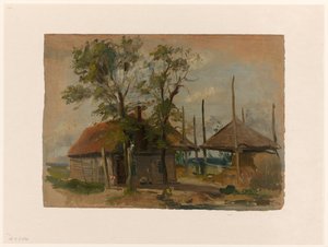 Granja con dos pajares de Jan Weissenbruch