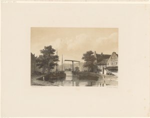 Vista del canal con puente levadizo de Jan Weissenbruch