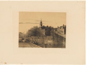 Paisaje urbano con foso de Jan Weissenbruch