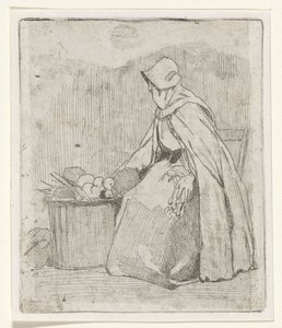 Mujer de mercado sentada
