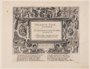 Frontispicio, de Theatrum Vitae Humanae (Las Edades del Hombre) de Jan Wierix