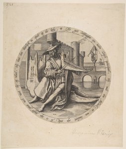El hombre rico tocando el violín en una mandíbula, ca. 1568