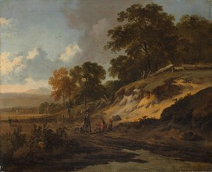 paisaje con cazadores de Jan Wijnants