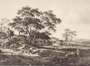 Paisaje con un cazador descansando de Jan Wijnants