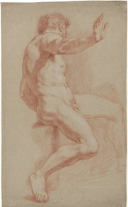 Desnudo masculino sentado, de perfil a la derecha de Jan Willem Pieneman