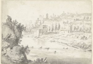 Paisaje con el valle del río Ródano, cerca de Vienne de Jan Worst