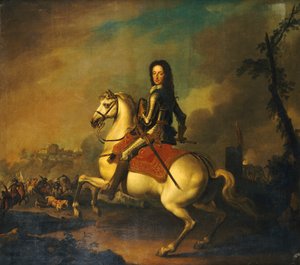 Retrato del rey Guillermo III en la batalla del Boyne en 1690 de Jan Wyck