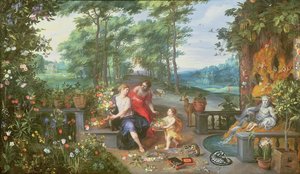 Flora y Ninfas en un Jardín