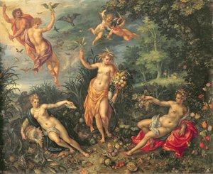 Abundancia y los cuatro elementos, c.1606 de Jan and Clerk, H. Brueghel