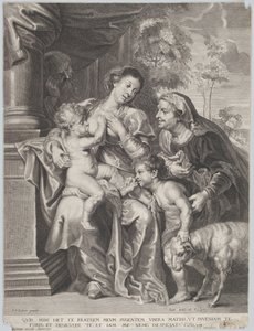 La Sagrada Familia con Isabel y el infante San Juan Bautista, la Virgen amamantando al infante Cristo, c.1635-42 de Jan Witdoek
